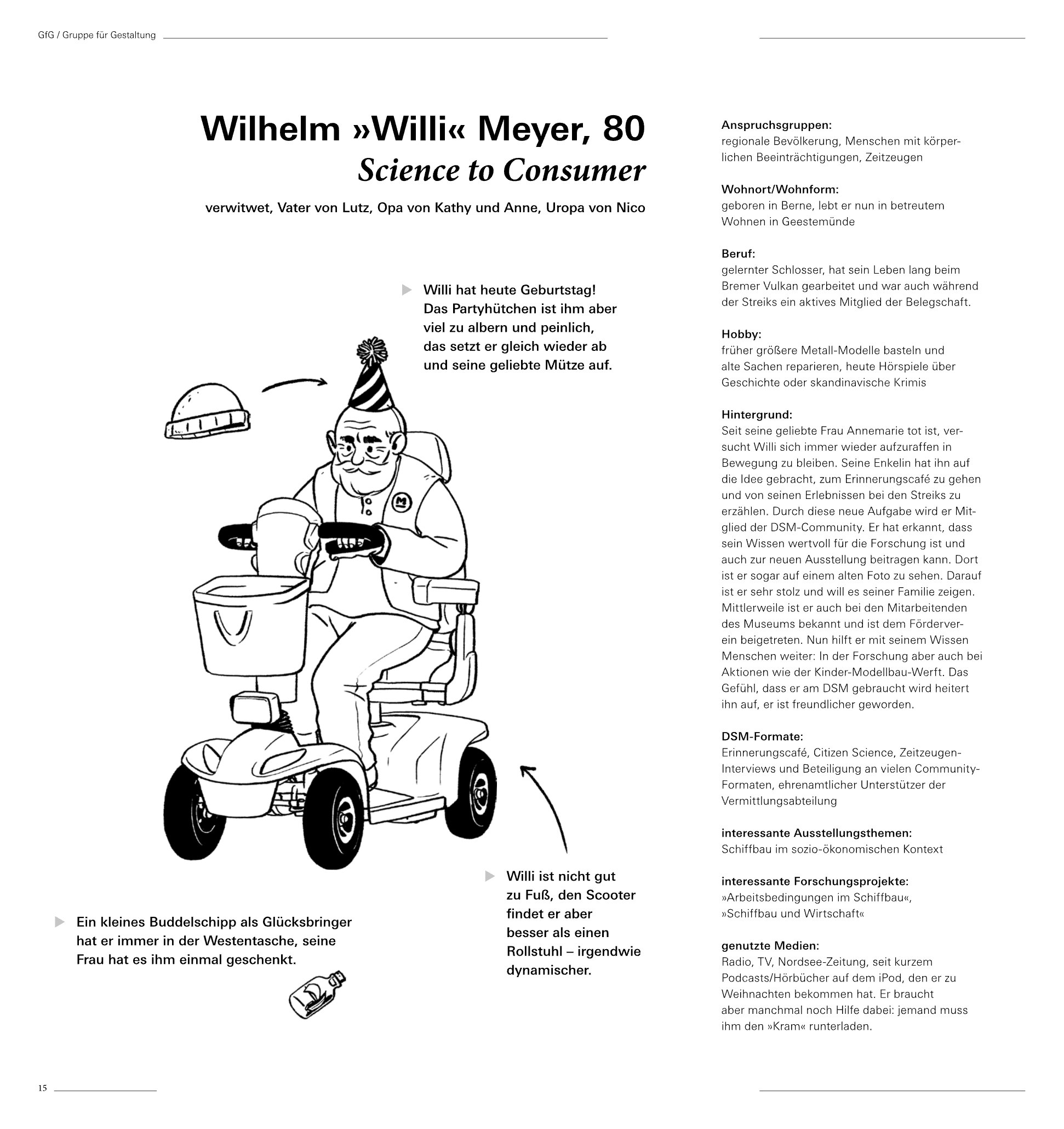 Ausführlicher Persona-Steckbrief als Arbeitsgrundlage für ein Museumsprojekt. 7